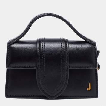 Pre Owned Jacquemus Black Leather Le Petit Bambino Bag