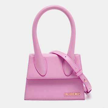 Pre Owned Jacquemus Pink Leather Le Chiquito Top Handle Bag