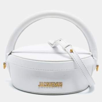 Pre Owned Jacquemus White Leather La Boite A Gateaux Shoulder Bag
