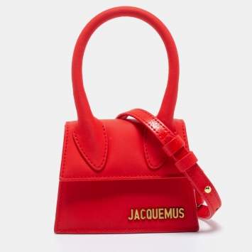 Pre Owned Jacquemus Red Leather Le Chiquito La Montagne Top Handle Bag