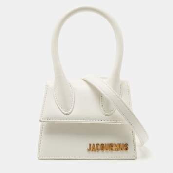 Pre Owned Jacquemus White Leather Mini Le Chiquito Bag