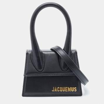 Pre Owned Jacquemus Black Leather Mini Le Chiquito Bag
