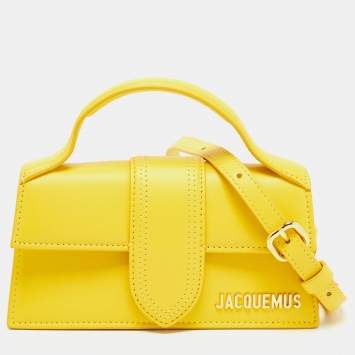 مملوكة مسبقًا Jacquemus Yellow Leather Le Bambino Top Handle Bag