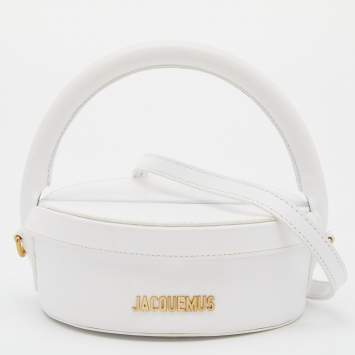 Pre Owned Jacquemus White Leather La Boite A Gateaux Top Handle Bag