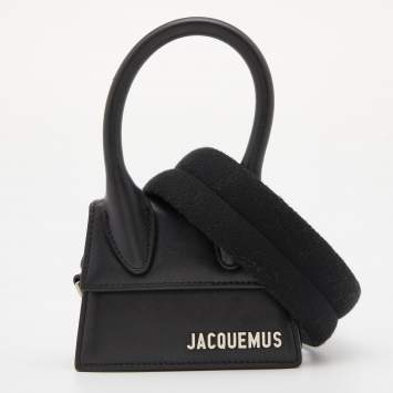 Pre Owned Jacquemus Black Leather Mini Le Chiquito Top Handle Bag