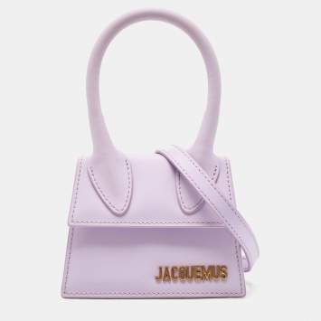 مملوكة مسبقًا Jacquemus Lilac Leather Mini Le Chiquito Top Handle Bag