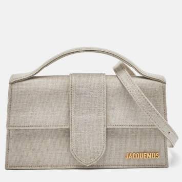 Pre Owned Jacquemus Beige Canvas Le Grand Bambino Top Handle Bag