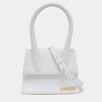 مملوكة مسبقًا Jacquemus White Leather Le Chiquito Top Handle Bag