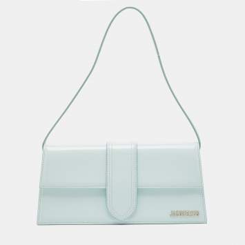 Pre Owned Jacquemus Light Blue Leather Le Bambino Long Shoulder Bag