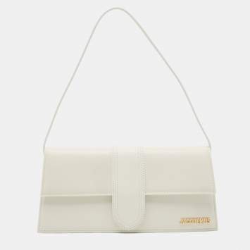 Pre Owned Jacquemus White Leather Le Bambino Long Shoulder Bag