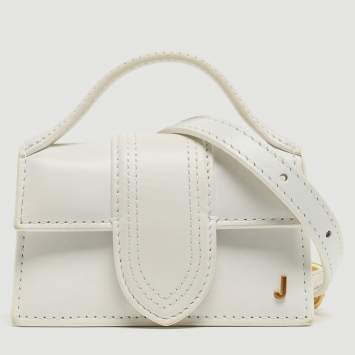 Pre Owned Jacquemus White Leather Mini Le Petit Bambino Crossbody Bag