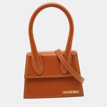 Pre Owned Jacquemus Brown Leather Le Chiquito Moyen Top Handle Bag