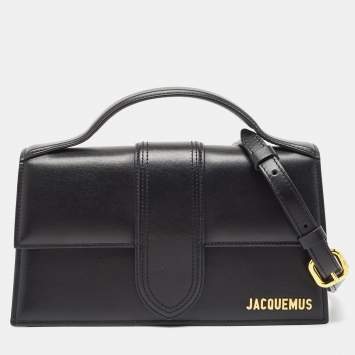 Pre Owned Jacquemus Black Leather Le Grand Bambino Top Handle Bag