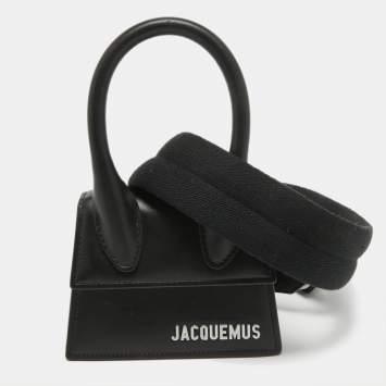 Pre Owned Jacquemus Black Leather Mini Le Chiquito Top Handle Bag