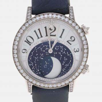 مملوكة مسبقًا ساعة يد نسائية Jaeger-LeCoultre رنديفو مون Q3533490 أوتوماتيكية ذهب أبيض عيار 18 ماسية 39 مم