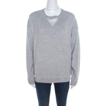 Pre Owned Jason Wu Grey Wool and Silk Oversized Sweatshirt XS 