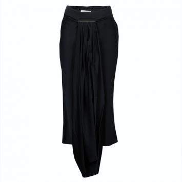 Pre Owned Jason Wu Black Pleated Front Midi Skirt M