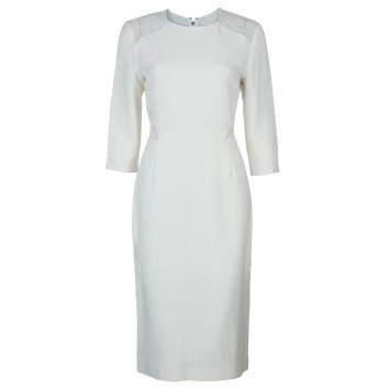 Pre Owned Jason Wu Cream Lace Detail Dress M