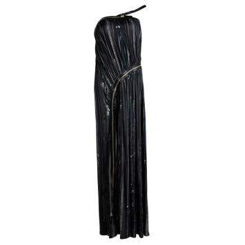 Pre Owned Jean Paul Gaultier Femme Multicolor Gathered Zip Detail Maxi Dress S