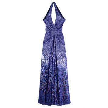 Pre Owned Jenny Packham Blue Embellished Gown M