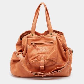 Pre Owned Jerome Dreyfuss Orange Leather Billy Tote