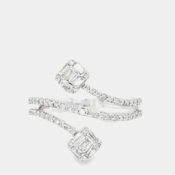 Pre Owned 14K White Gold Divergent Diamond Ring (0.55ctw)