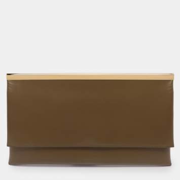 مملوكة مسبقًا حقيبة كلاتش جلد زيتية جيل ساندر