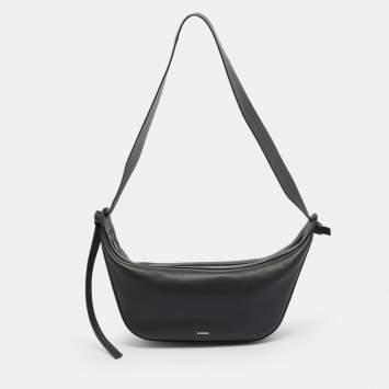 Pre Owned Jil Sander Knot Small Black Leather Shoulder Bag
