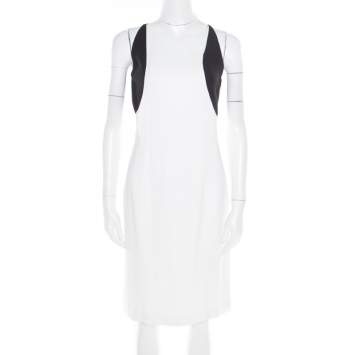 Pre Owned Jil Sander Monochrome Colorbolock Sleeveless Sheath Dress M
