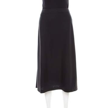 Pre Owned Jil Sander Black Wool A-Line Skirt L