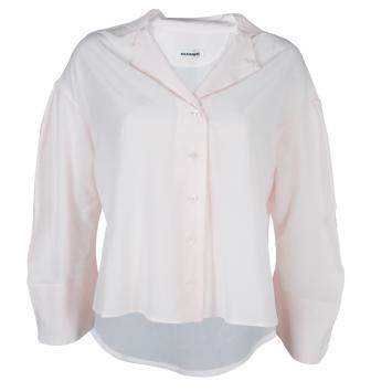 Pre Owned Jil Sander Pale Pink Long Sleeve Oversized Silk Blouse S