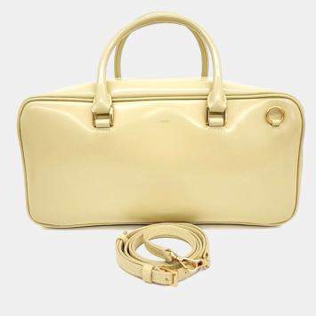 Pre Owned Jil Sander Yellow Leather J-VISION Square Tote and Crossbody Bag