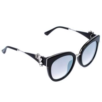 Pre Owned Jimmy Choo Black/Silver Jade Mirror Sunglasses