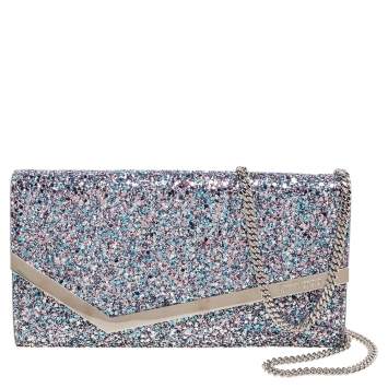 Pre Owned Jimmy Choo Multicolor Glitter Fabric Erica Clutch