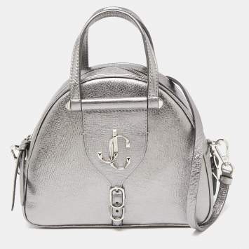 Pre Owned Jimmy Choo Silver Leather Small Varenne Bowler Bag
