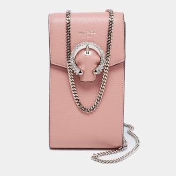 مملوكة مسبقًا Jimmy Choo Pink Leather Madeline Phone Case Crossbody Bag