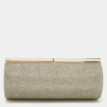 Pre Owned Jimmy Choo Gold/Silver Lurex Trinket Clutch