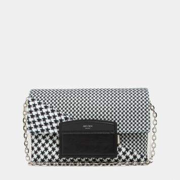 Pre Owned Jimmy Choo Black/White - Wool & Leather - Crossbody Bag