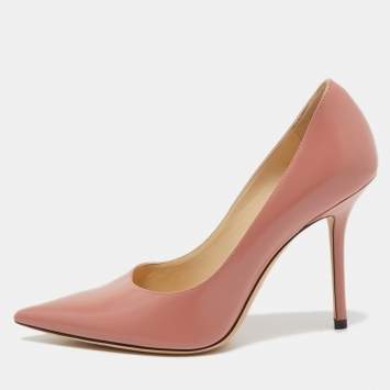 Pre Owned Jimmy Choo Pink Leather Love Pumps Size 35.5 