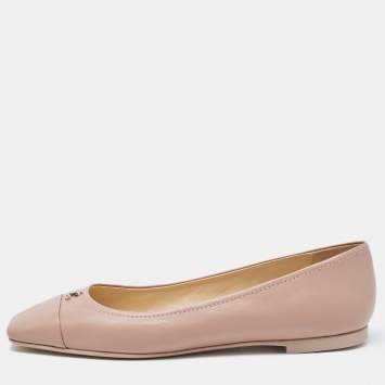 Pre Owned Jimmy Choo Dusty Pink Leather Gisela Ballet Flats Size 40