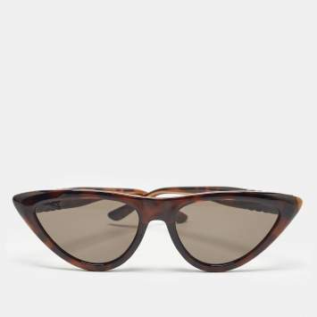 Pre Owned Jimmy Choo Brown Sparks/G/S Cat Eye Sunglasses