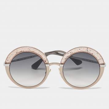 Pre Owned Jimmy Choo Grey/Peach Gradient Gotha/S Round Sunglasses