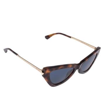 Pre Owned Jimmy Choo Brown/Blue Tortoise Donna Cat Eye Sunglasses