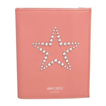 Pre Owned Jimmy Choo Peach Leather Analya Passport Holder