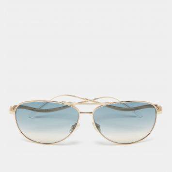 Pre Owned Jimmy Choo Blue/Gold Tone ESSY/S Gradient Aviator Sunglasses