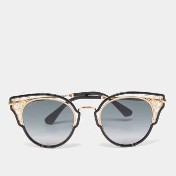 Pre Owned Jimmy Choo Black/Gold DHELIA/S Cat Eye Sunglasses