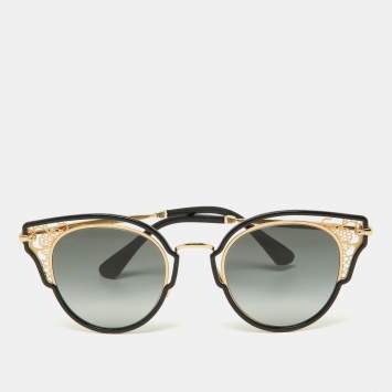 Pre Owned Jimmy Choo Black/Grey Gradient 2M29O Dhelia Cat-Eye Sunglasses