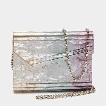 Pre Owned Jimmy Choo Multicolor Acrylic and Velvet Candy Chain Clutch 