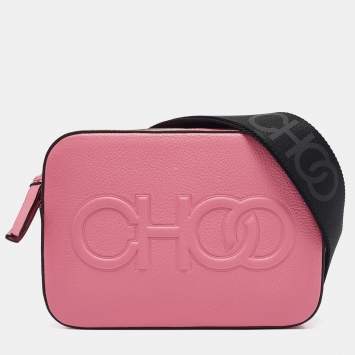 Pre Owned Jimmy Choo Peony Pink Leather Balti Camera Bag