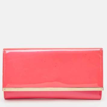 Pre Owned Jimmy Choo Red Patent Leather Maia Clutch
